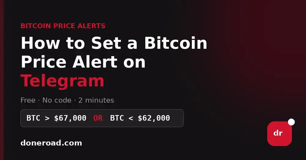 How to Set a Bitcoin Price Alert on Telegram (Free, No Code, 2 Minutes)
