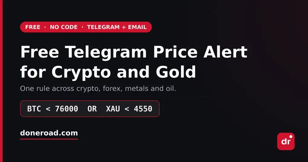 How to Get a Free Telegram Price Alert for Crypto and Gold (No Code, One Rule)