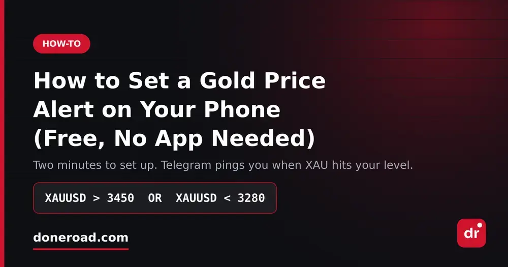 How to Set a Gold Price Alert on Your Phone (Free, No App Needed)