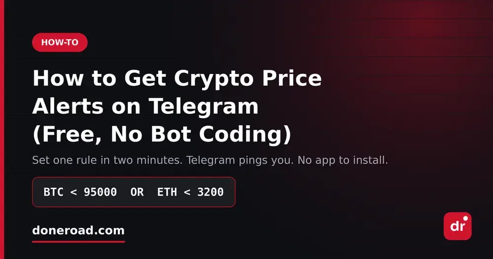 How to Get Crypto Price Alerts on Telegram (Free, No Bot Coding)