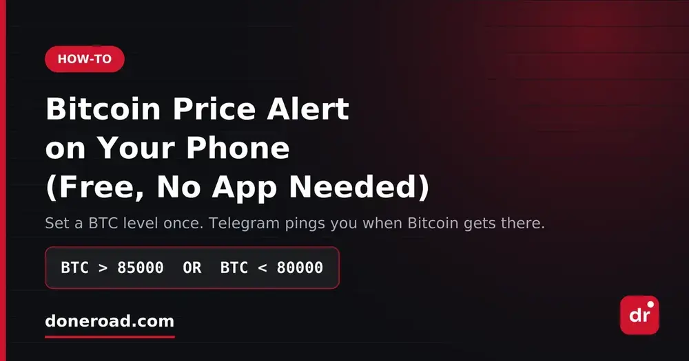 Bitcoin Price Alert on Your Phone (Free, No App)